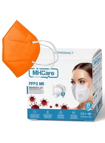 MHCare FFP2 KN95 NR Μάσκα Προστασίας για Ενηλικες Πορτακαλί 25τμχ