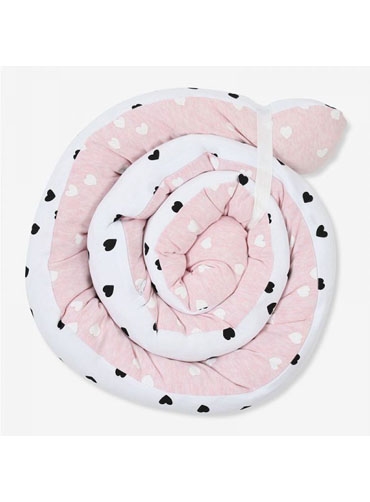 Minene Πολυχρηστικό Μαξιλάρι – Snuggly Snake Cotton Pink Hearts